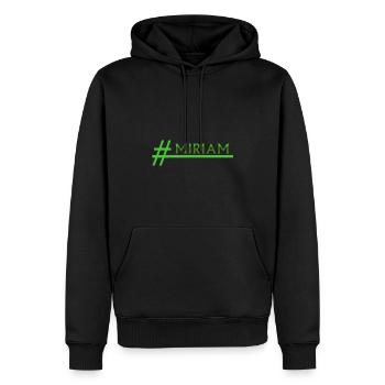 Hashtag Miriam - Sweat à capuche Premium bio Homme - noir - Devant - Nico (187cm)