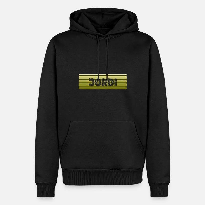 Nom rétro Jordi - Sweat à capuche Premium bio Homme - noir