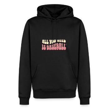 Tout ce dont vous avez besoin, c’est du baseball - Sweat à capuche Premium bio Homme - noir - Devant - Nico (187cm)