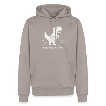 tu es hors ligne. Vous êtes hors ligne, pas d'Internet, - Sweat à capuche Premium bio Homme - taupe - Devant - Nico (187cm)