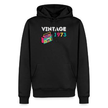 Vintage 1973 Radio 49 Jahre alt 1973 Geburtstag - Männer Premium Bio Hoodie - Schwarz - Vorne - Nico (187cm)