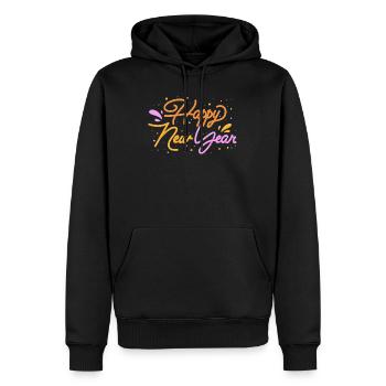 Happy New Year - Sweat à capuche Premium bio Homme - noir - Devant - Nico (187cm)