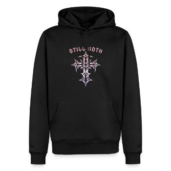 Toujours gothique ! Esthétique gothique Croix Y2K - Sweat à capuche Premium bio Homme - noir - Devant - Nico (187cm)