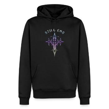 Toujours gothique ! Esthétique gothique Croix Y2K - Sweat à capuche Premium bio Homme - noir - Devant - Nico (187cm)