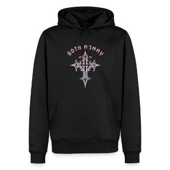 Maman gothique ! Esthétique gothique Croix Y2K - Sweat à capuche Premium bio Homme - noir - Devant - Nico (187cm)