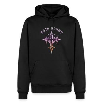 Maman gothique ! Esthétique gothique Croix Y2K - Sweat à capuche Premium bio Homme - noir - Devant - Nico (187cm)