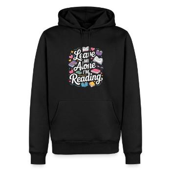 Lass mich alleine, ich lese! Bücherwurm Lesen - Männer Premium Bio Hoodie - Schwarz - Vorne - Nico (187cm)