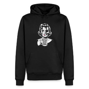 Noir comme mon âme ! Goth Café Emo Girl - Sweat à capuche Premium bio Homme - noir - Devant - Nico (187cm)