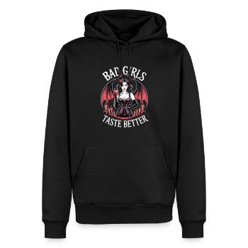Les mauvaises filles ont meilleur goût ! Gothique Gothique Emo Baddie - Sweat à capuche Premium bio Homme - noir - Devant - Nico (187cm)