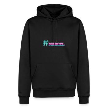 Hashtag Marcel - Sweat à capuche Premium bio Homme - noir - Devant - Nico (187cm)