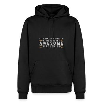 Lustiger Schmied Spruch & Schmieden - Männer Premium Bio Hoodie - Schwarz - Vorne - Nico (187cm)