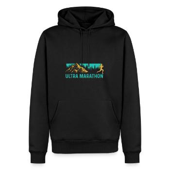 Ultra Marathon Sportler Gift - Männer Premium Bio Hoodie - Schwarz - Vorne - Nico (187cm)