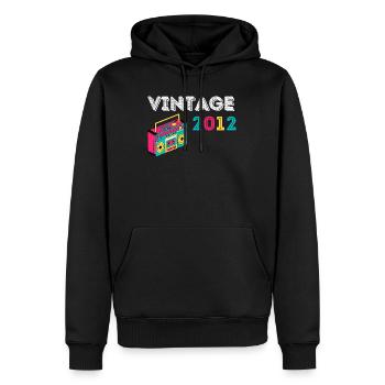 Vintage 2012 Radio 10 Jahre alt 2012 Geburtstag - Männer Premium Bio Hoodie - Schwarz - Vorne - Nico (187cm)