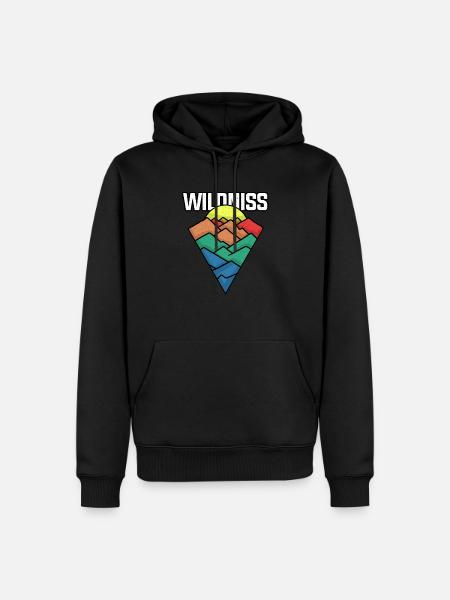 WILDNISS - Männer Premium Bio Hoodie - Schwarz