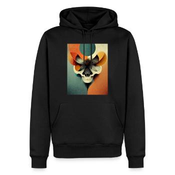 Totenkopf Bauhaus vintage style v012 - Männer Premium Bio Hoodie - Schwarz - Vorne - Nico (187cm)
