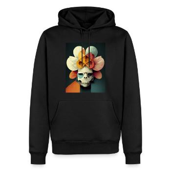 Totenkopf Bauhaus Vintage-Stil - Männer Premium Bio Hoodie - Schwarz - Vorne - Nico (187cm)