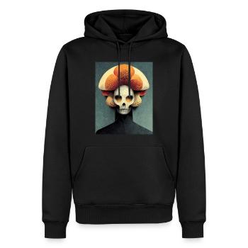 Totenkopf Bauhaus Vintage-Stil - Männer Premium Bio Hoodie - Schwarz - Vorne - Nico (187cm)