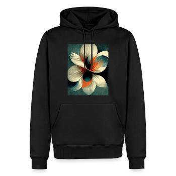 Blumen bauhaus Stil Vintage - Männer Premium Bio Hoodie - Schwarz - Vorne - Nico (187cm)