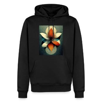 Flower bauhaus Style Vintage - Men’s Premium Organic Hoodie - black - Front - Nico (187cm)