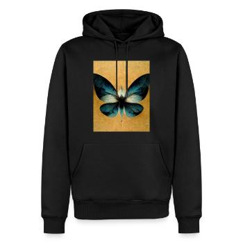 Bauhaus Schmetterling Vintage Stil - Männer Premium Bio Hoodie - Schwarz - Vorne - Nico (187cm)