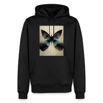 Bauhaus Schmetterling Vintage Stil - Männer Premium Bio Hoodie - Schwarz - Vorne - Nico (187cm)