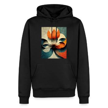 Blumen bauhaus Stil Vintage - Männer Premium Bio Hoodie - Schwarz - Vorne - Nico (187cm)