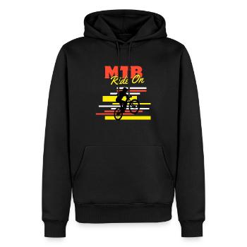 Mtb Ride On - Männer Premium Bio Hoodie - Schwarz - Vorne - Nico (187cm)