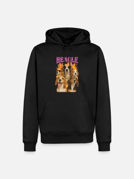 Beagle - Männer Premium Bio Hoodie - Schwarz