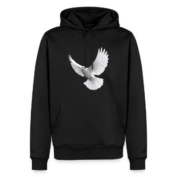 Weiße Taube - Männer Premium Bio Hoodie - Schwarz - Vorne - Nico (187cm)