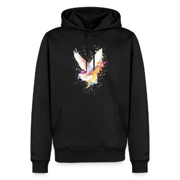 Weiße Taube - Männer Premium Bio Hoodie - Schwarz - Vorne - Nico (187cm)