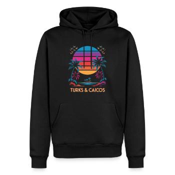 Turks- und Caicosinseln - Männer Premium Bio Hoodie - Schwarz - Vorne - Nico (187cm)