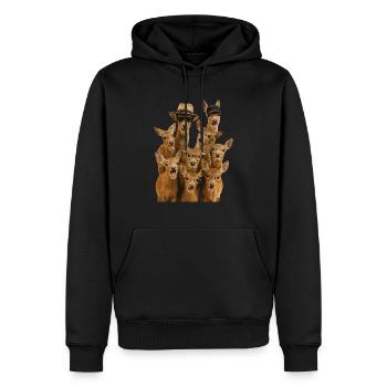 Reh - Männer Premium Bio Hoodie - Schwarz - Vorne - Nico (187cm)