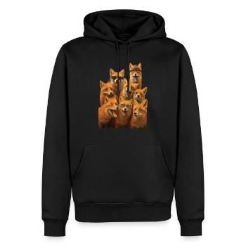 Fuchs - Männer Premium Bio Hoodie - Schwarz - Vorne - Nico (187cm)