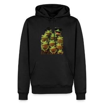 Frosch - Männer Premium Bio Hoodie - Schwarz - Vorne - Nico (187cm)
