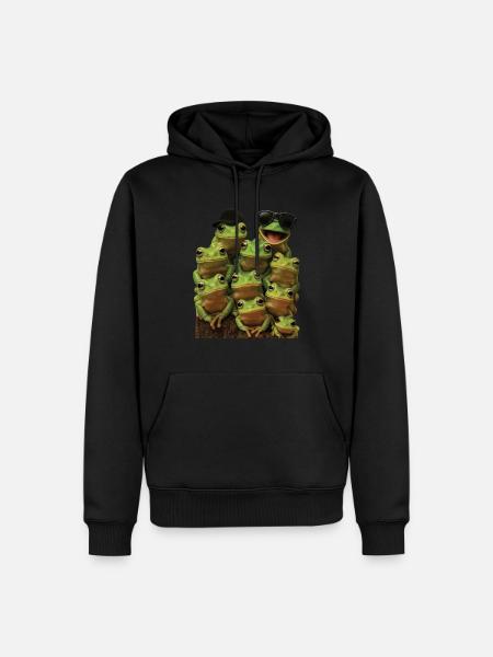 Frosch - Männer Premium Bio Hoodie - Schwarz