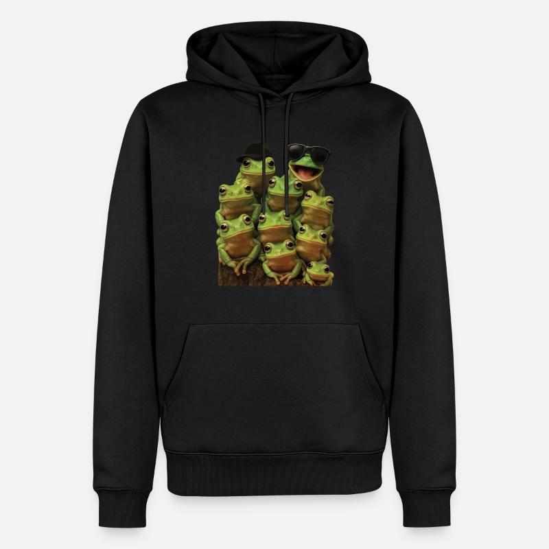 Frosch - Männer Premium Bio Hoodie - Schwarz