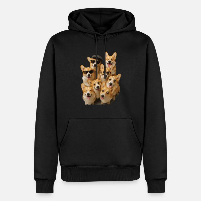 Corgi - Männer Premium Bio Hoodie - Schwarz
