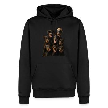 Dobermann - Männer Premium Bio Hoodie - Schwarz - Vorne - Nico (187cm)