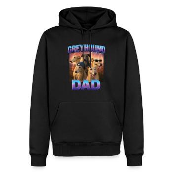 Windhund - Männer Premium Bio Hoodie - Schwarz - Vorne - Nico (187cm)