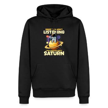 Saturne - Sweat à capuche Premium bio Homme - noir - Devant - Nico (187cm)