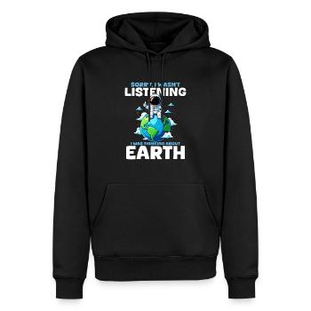Erde Planet - Männer Premium Bio Hoodie - Schwarz - Vorne - Nico (187cm)