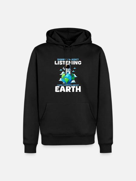 Erde Planet - Männer Premium Bio Hoodie - Schwarz