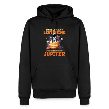Jupiter - Männer Premium Bio Hoodie - Schwarz - Vorne - Nico (187cm)
