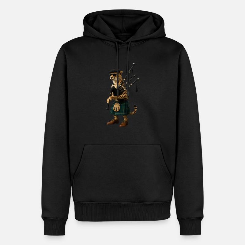 Gepard Dudelsack - Männer Premium Bio Hoodie - Schwarz