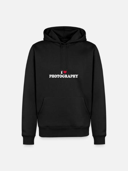 Photographie Photographe Appareil photo J’aime la photographie - Sweat à capuche Premium bio Homme - noir