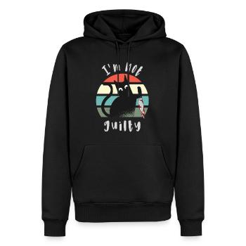 Ich bin unschuldig, Katze mit Messer - Männer Premium Bio Hoodie - Schwarz - Vorne - Nico (187cm)