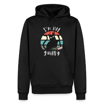 Ich bin unschuldig, Katze mit Axt - Männer Premium Bio Hoodie - Schwarz - Vorne - Nico (187cm)