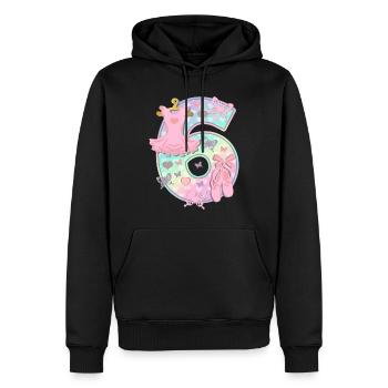 Ballerina 6. Geburtstagsparty Nummer 6 - 6 Jahre - Männer Premium Bio Hoodie - Schwarz - Vorne - Nico (187cm)