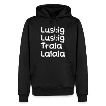 LUSTIG LUSTIG TRALALALALA NIKLAUSABEND WEIHNACHTEN - Männer Premium Bio Hoodie - Schwarz - Vorne - Nico (187cm)