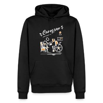 Caregiver with all my heart - Pflegerin - Männer Premium Bio Hoodie - Schwarz - Vorne - Nico (187cm)